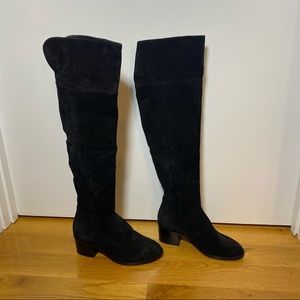 NEW RAG and BONE Size 36 6 Ashby Over the Knee OTK Boot in Black Suede Leather